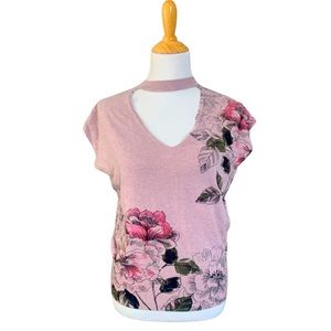 Le Chateau | Pink & Floral Print Sleeveless Top